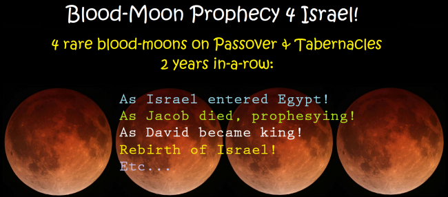 Blood-Moon Prophecy four Israel. Lunar-Eclipse Tetrads on Passover and Tabernacles.