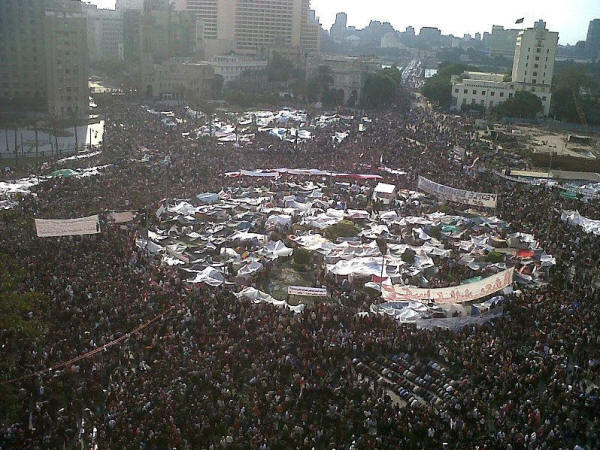 Tahrir Square during 8 February 2011. In tents like at feast of Tabernacles.