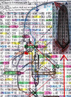 Composite of most images found in the KJV bible code. The temples are left out in this image so as not to overly tax the image.