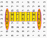 Picture bible code of "The Scroll of the Lamb that had been slain," with its seven seals. (Horizontally and vertically.)