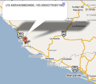 Exact location as given by NOAA. NOAA says there is a margin of error of 30 miles.