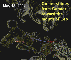 Comet shines into Leo's mouth like Bible Prophecy Code! See Picture Bible Code of Lion with comet that reads, "The comet/scepter will not depart (from Judah)." It is located in same postion to Leo (Lion) as the actual comet that appeared in the sky.