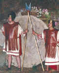 Jesus' tomb guarded by Roman soldiers.