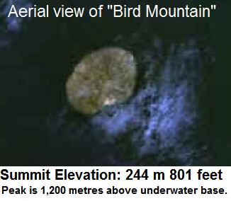 The Volcano "Jebel at Tair" (also an island known as Bird's Mountain) 