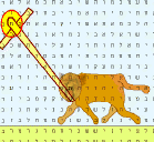 Picture Bible Code of the Lion of the Tribe of Judah bearing His cross, scepter/comet, rod, and sword! "His star" shines at top! All pretenders to the throne will be crushed.